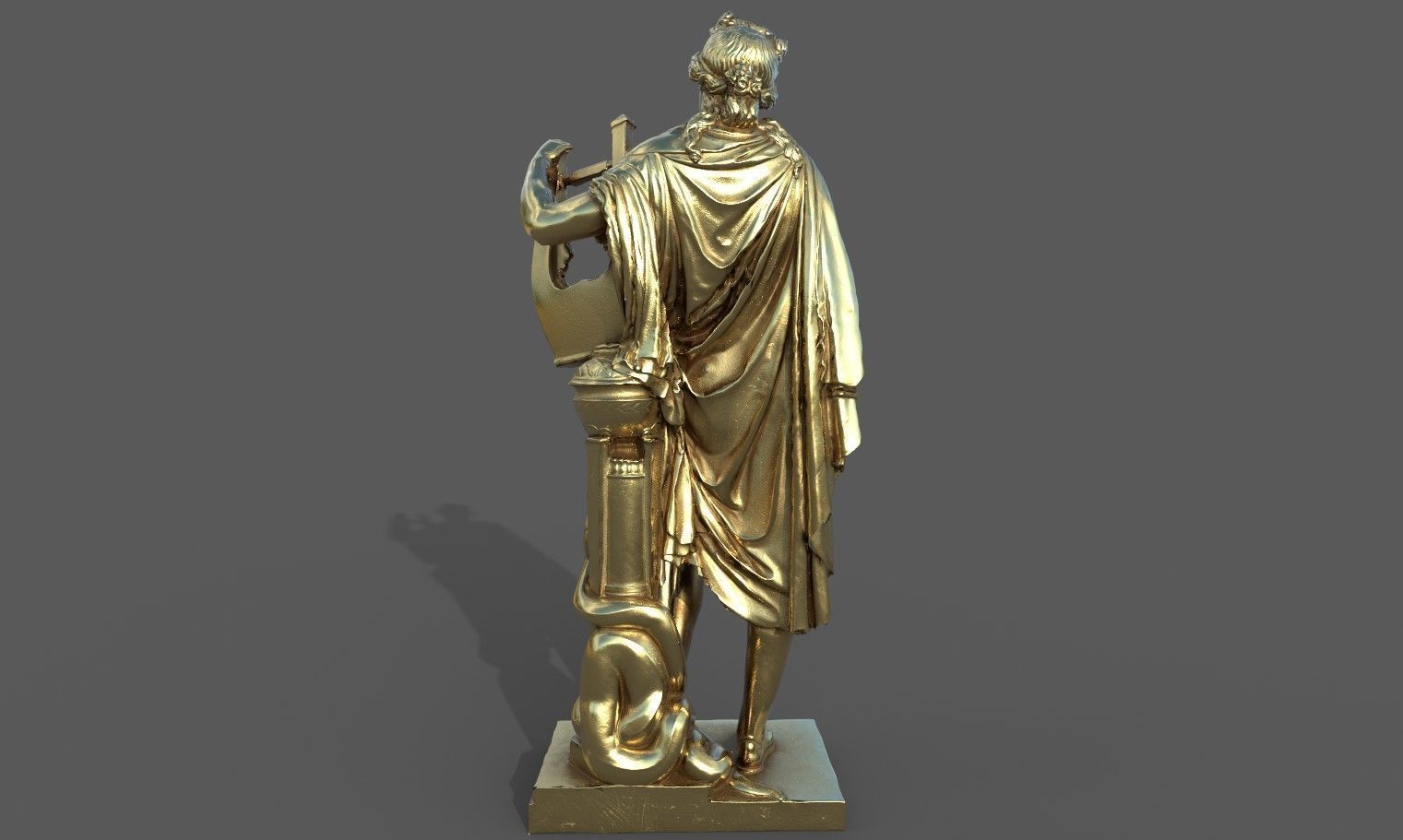Statue of Apollo 3 Low-poly 3D model_30