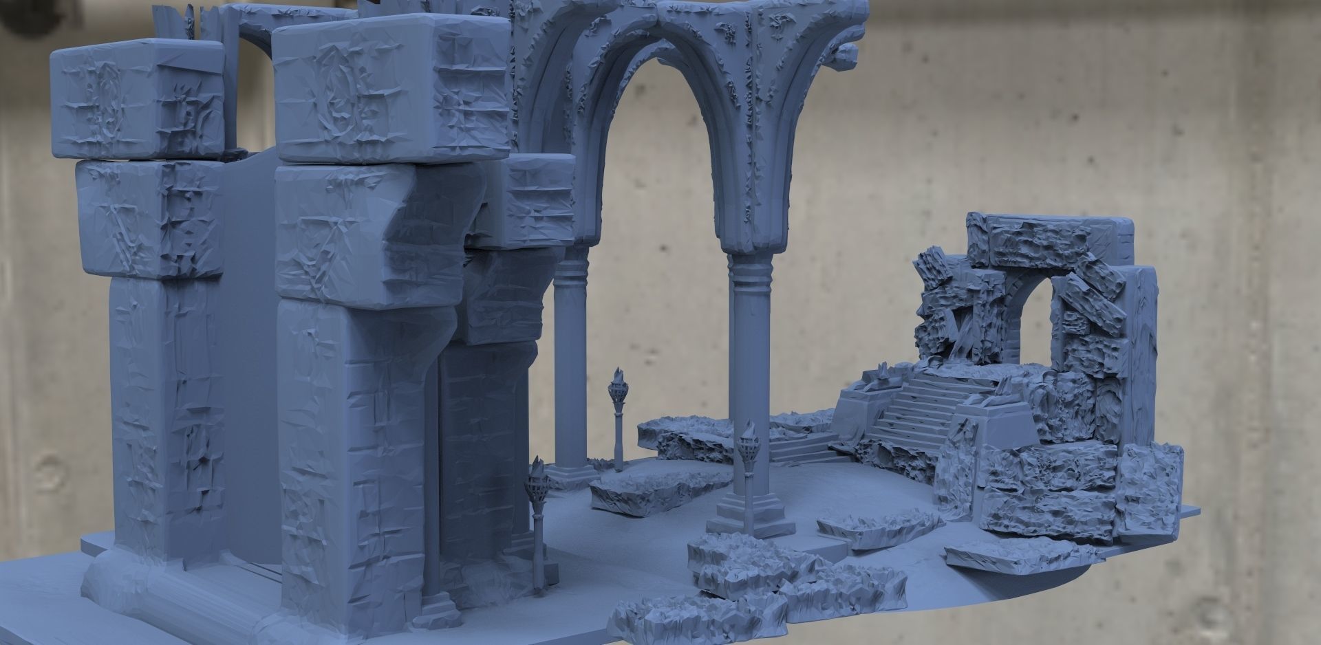 Church Ruins temple 3D model_2