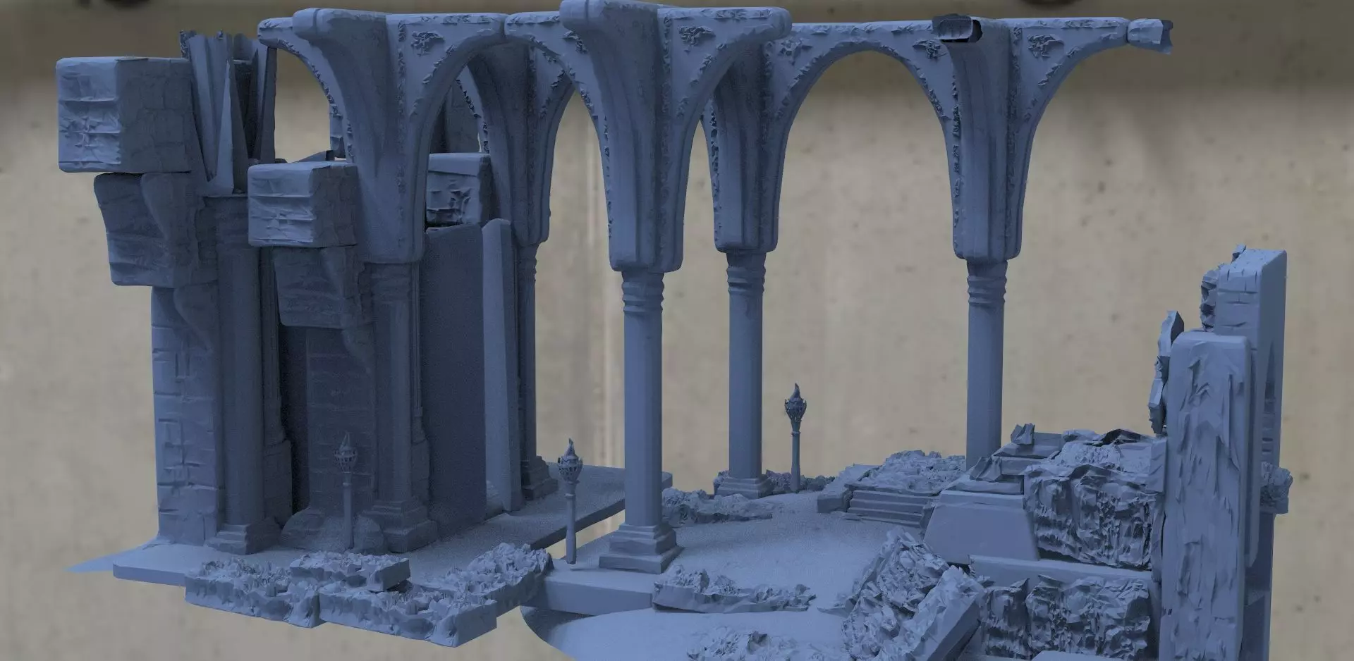 Church Ruins temple 3D model_0