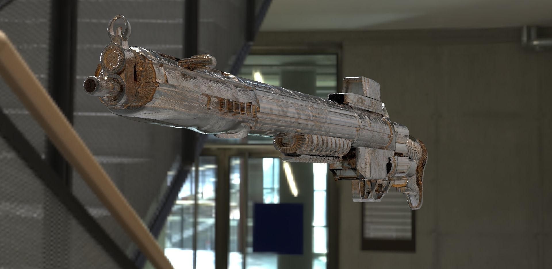 Rifle scoped Nano rifle 3D model_3