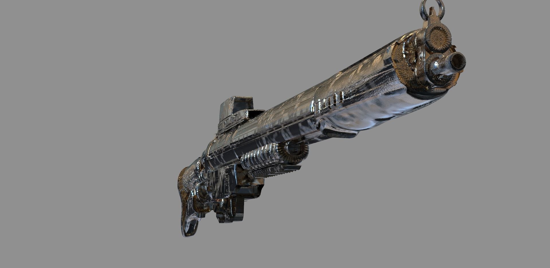 Rifle scoped Nano rifle 3D model_2