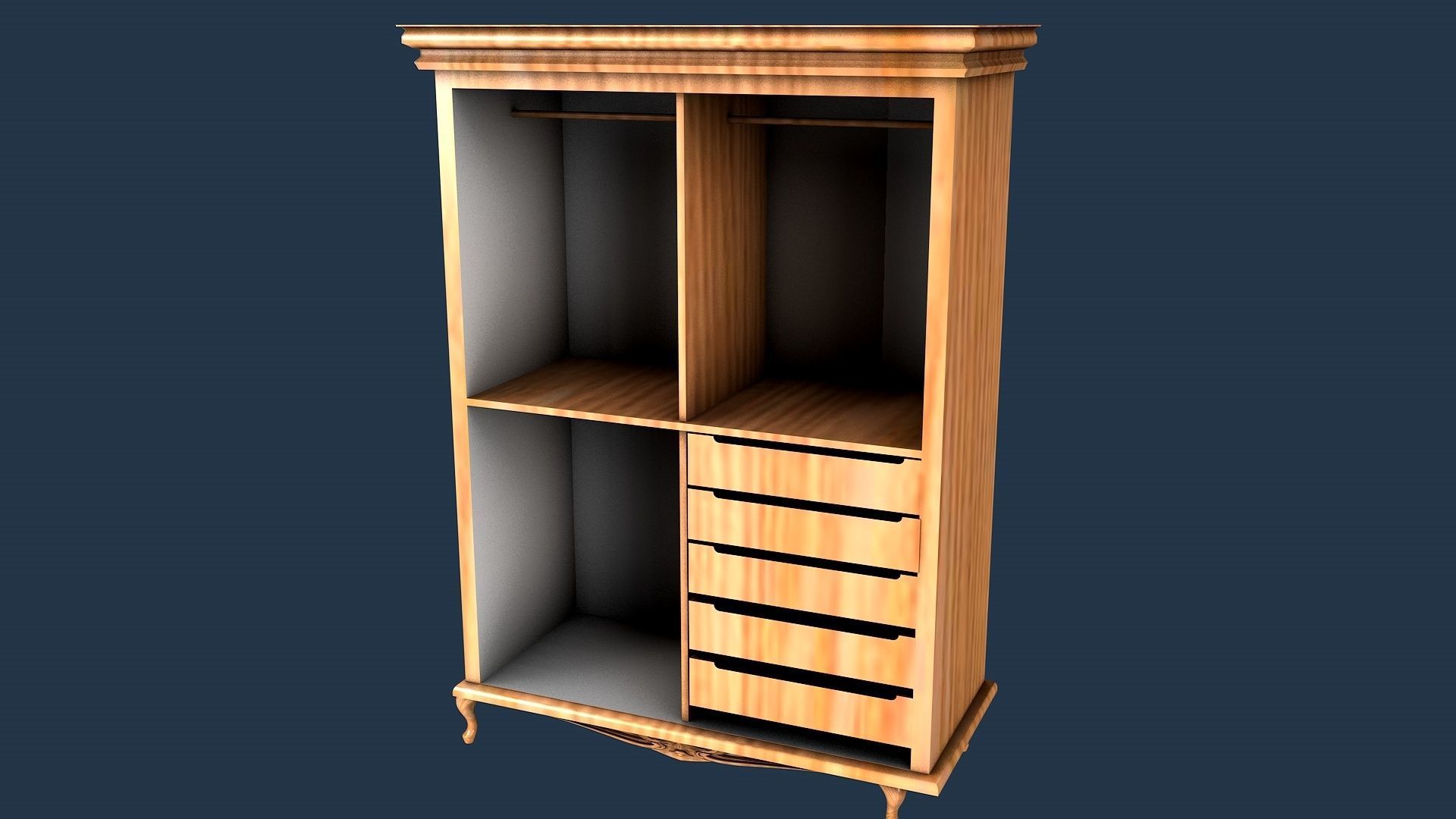 WARCROBE ornate wooden armoire 3D model_1