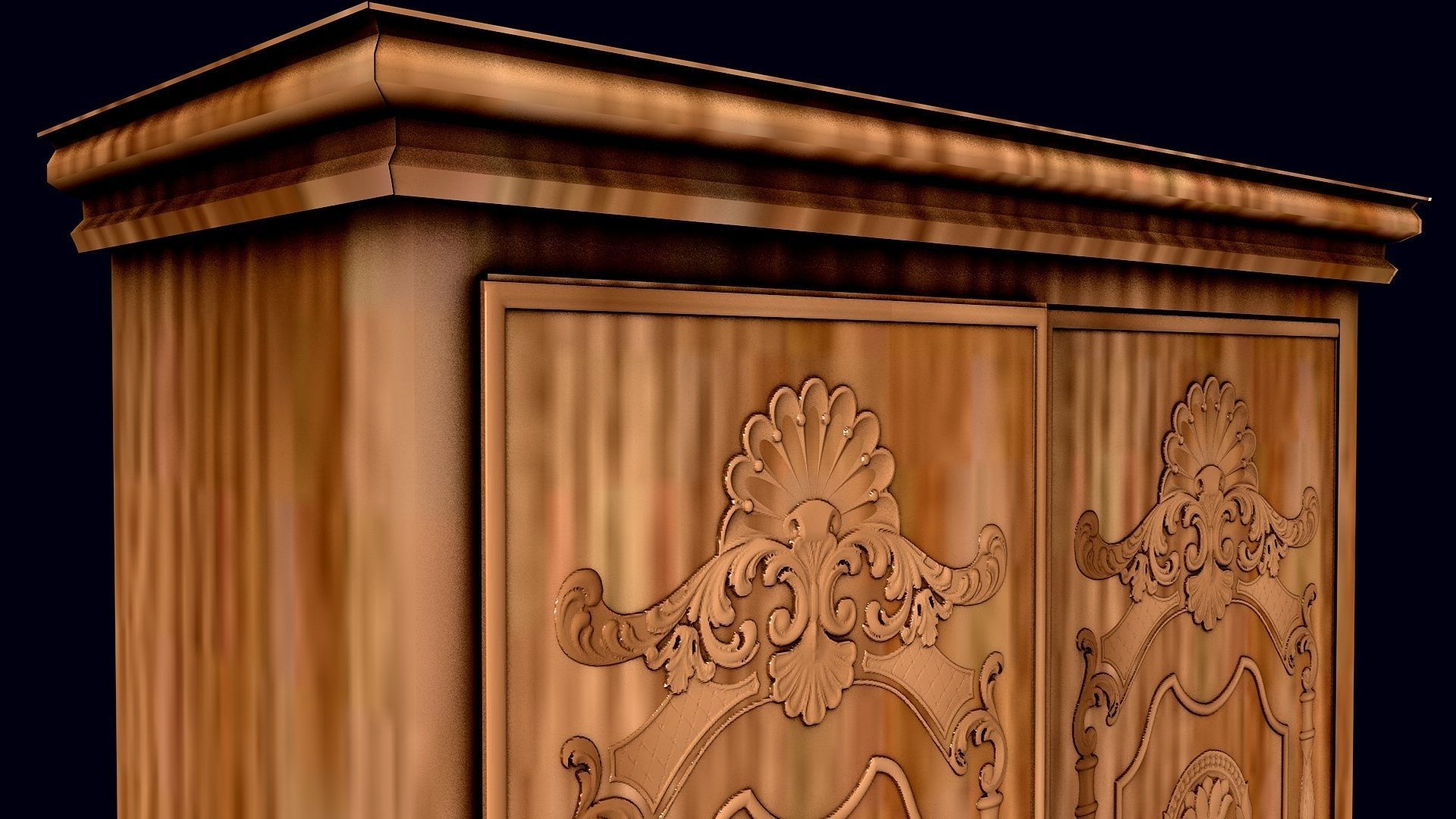 WARCROBE ornate wooden armoire 3D model_2