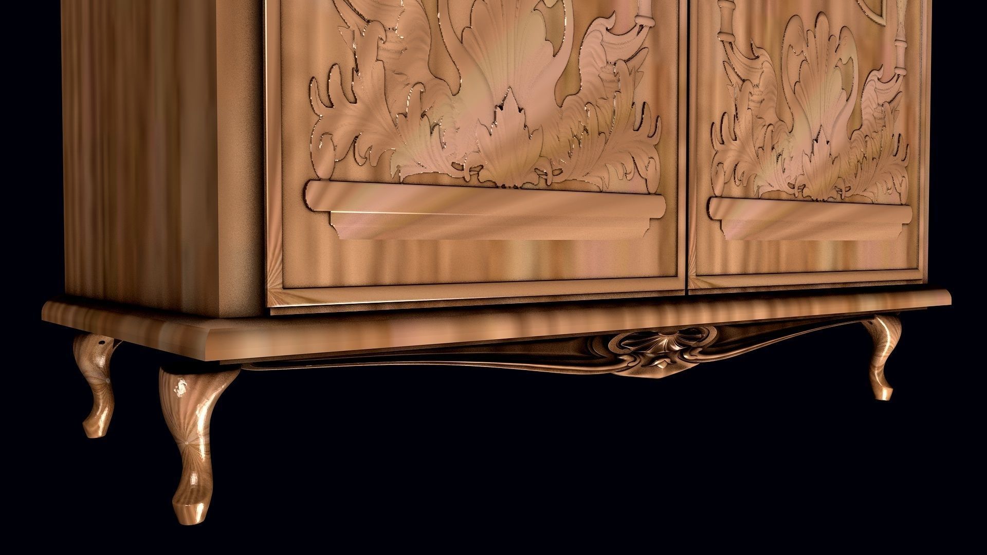 WARCROBE ornate wooden armoire 3D model_3