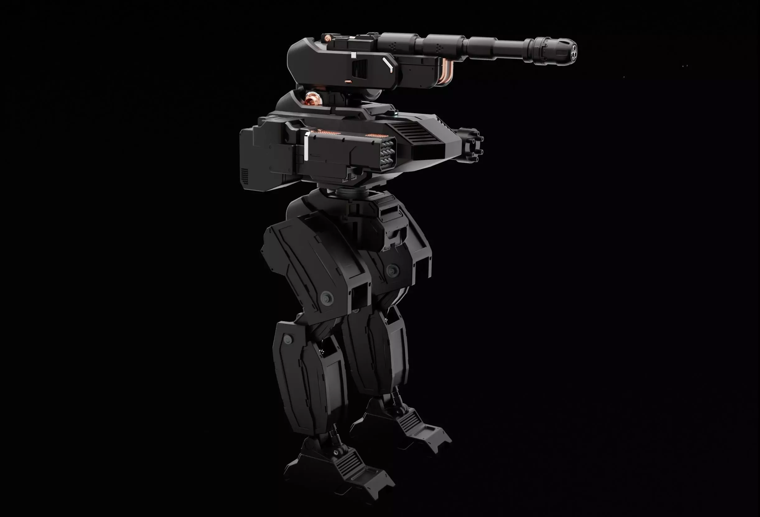 Futuristic warfare robot Low-poly 3D model