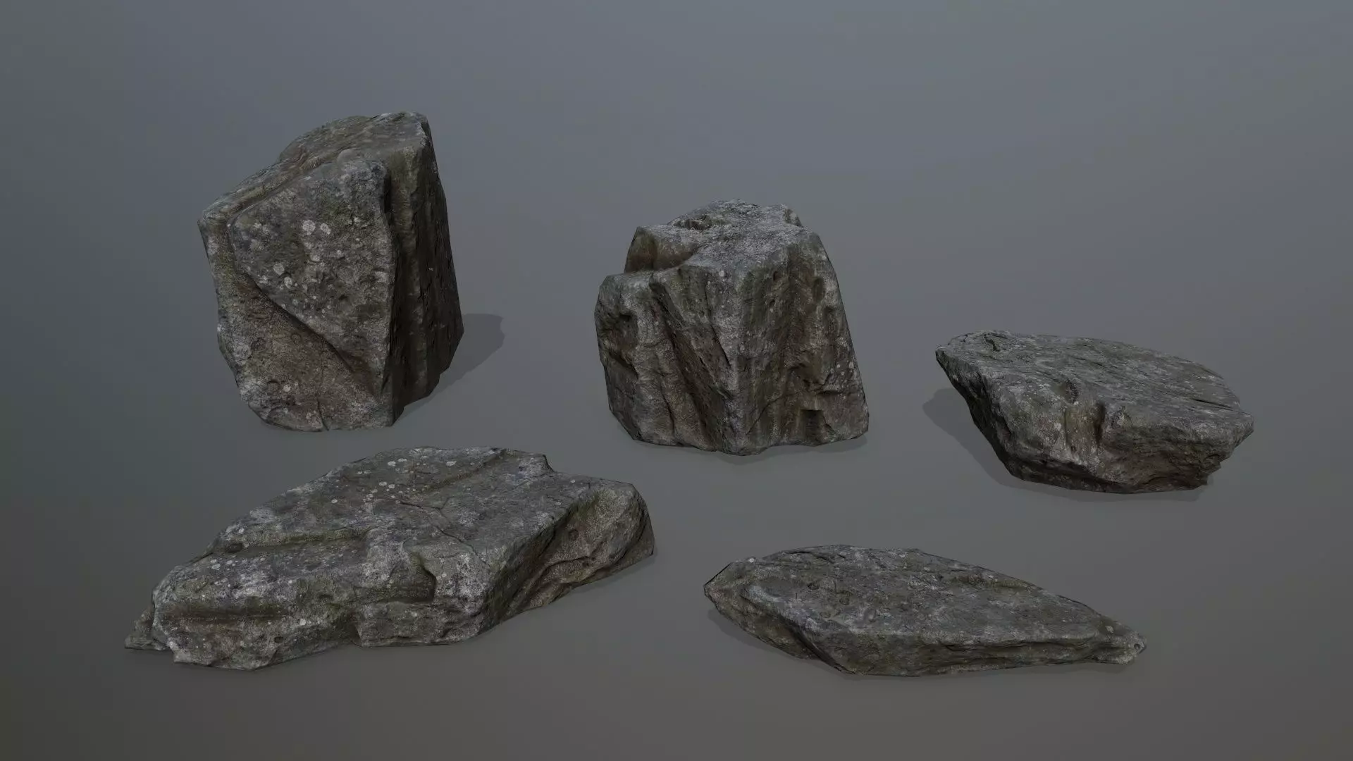 Rock Set Low-poly 3D model_0