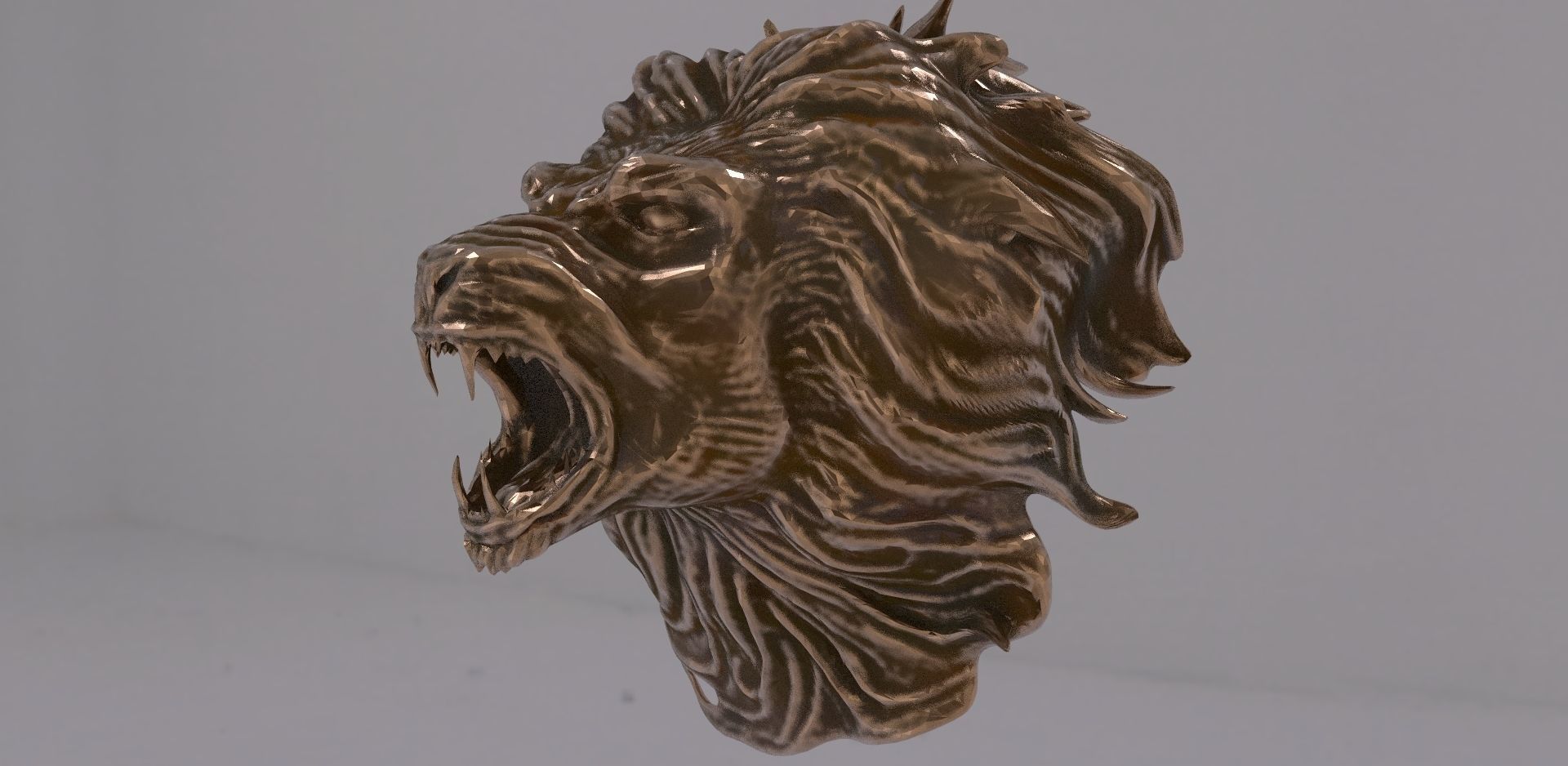 Lion Head Bust 3D model_2
