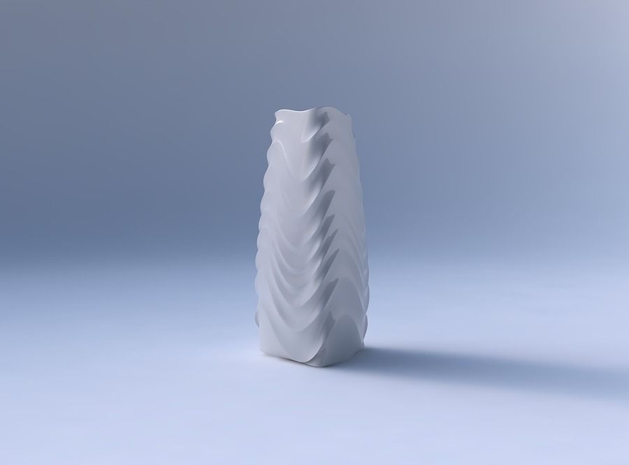 Vase triangle with curved horizontal wavy sections 3D print model_4