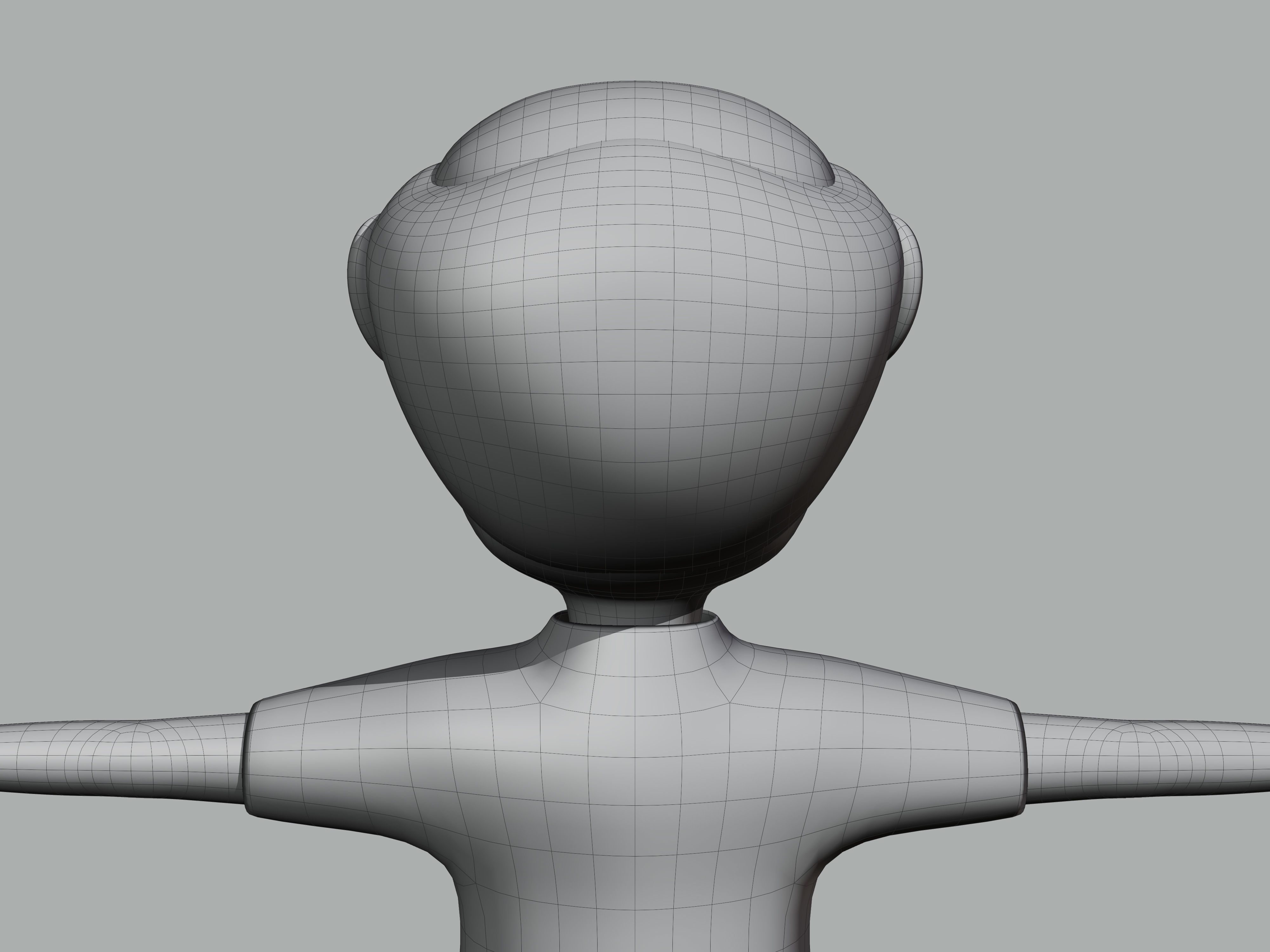 The big head old man Low-poly character 3D model_15