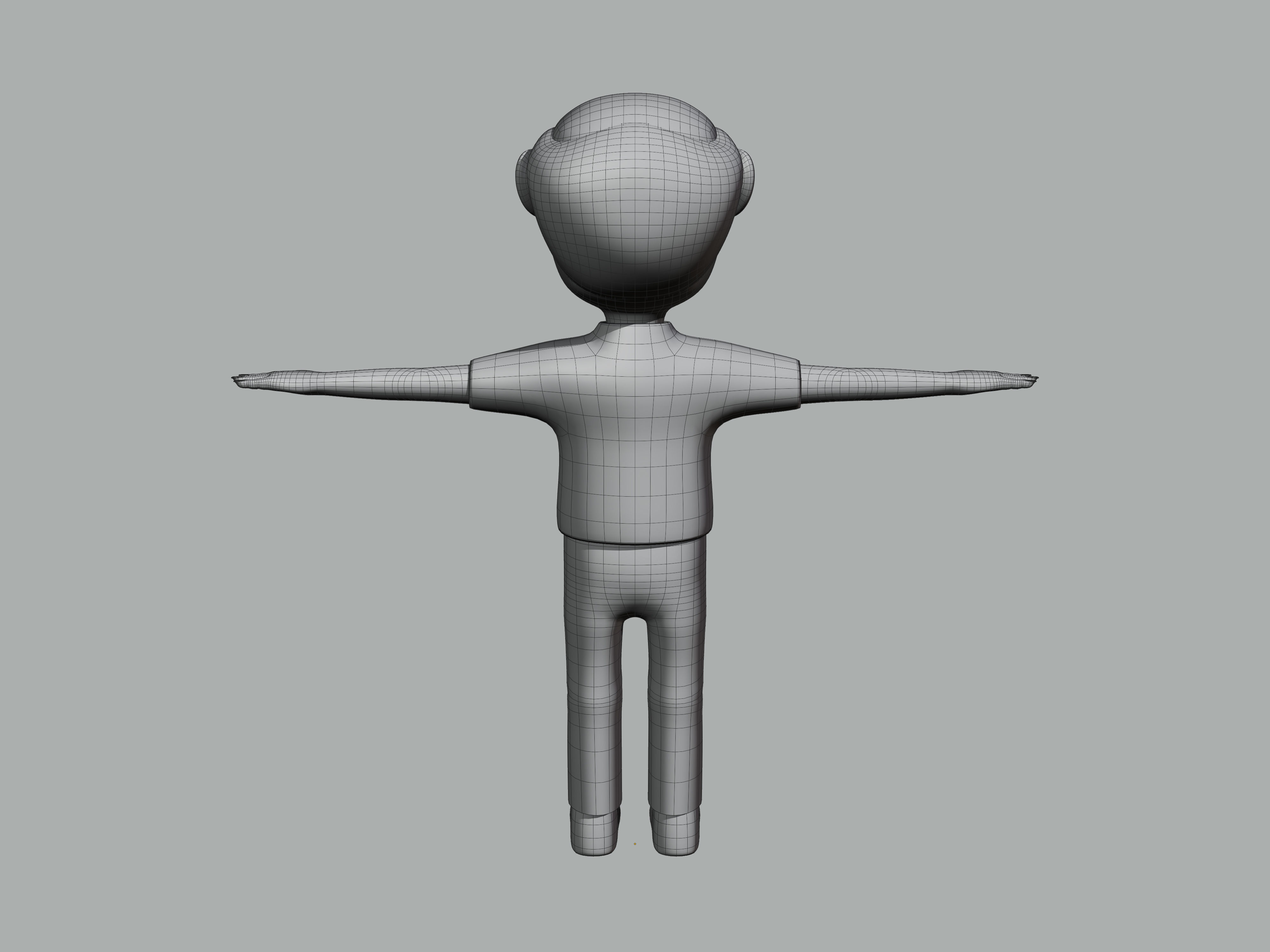 The big head old man Low-poly character 3D model_12