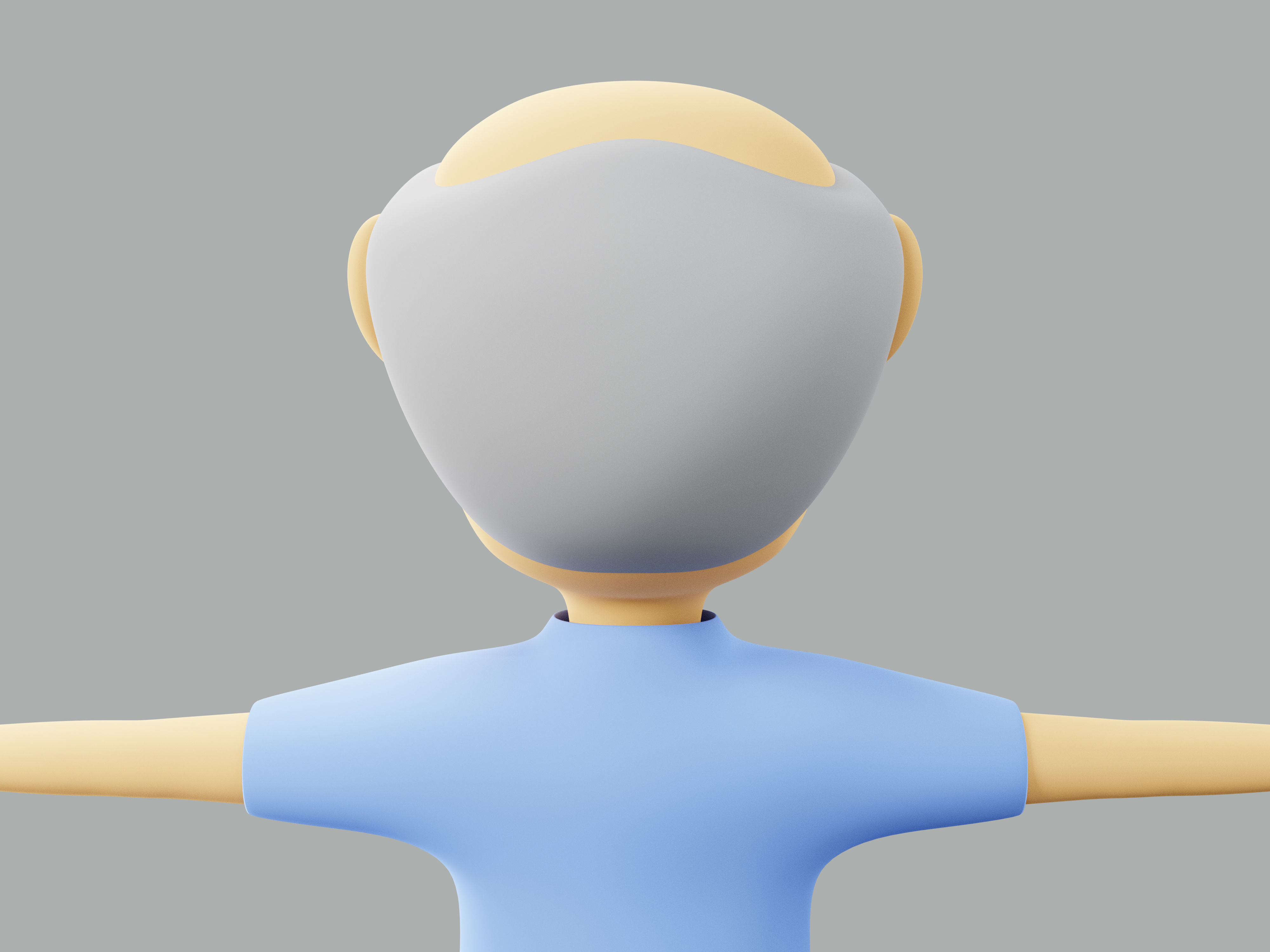 The big head old man Low-poly character 3D model_8