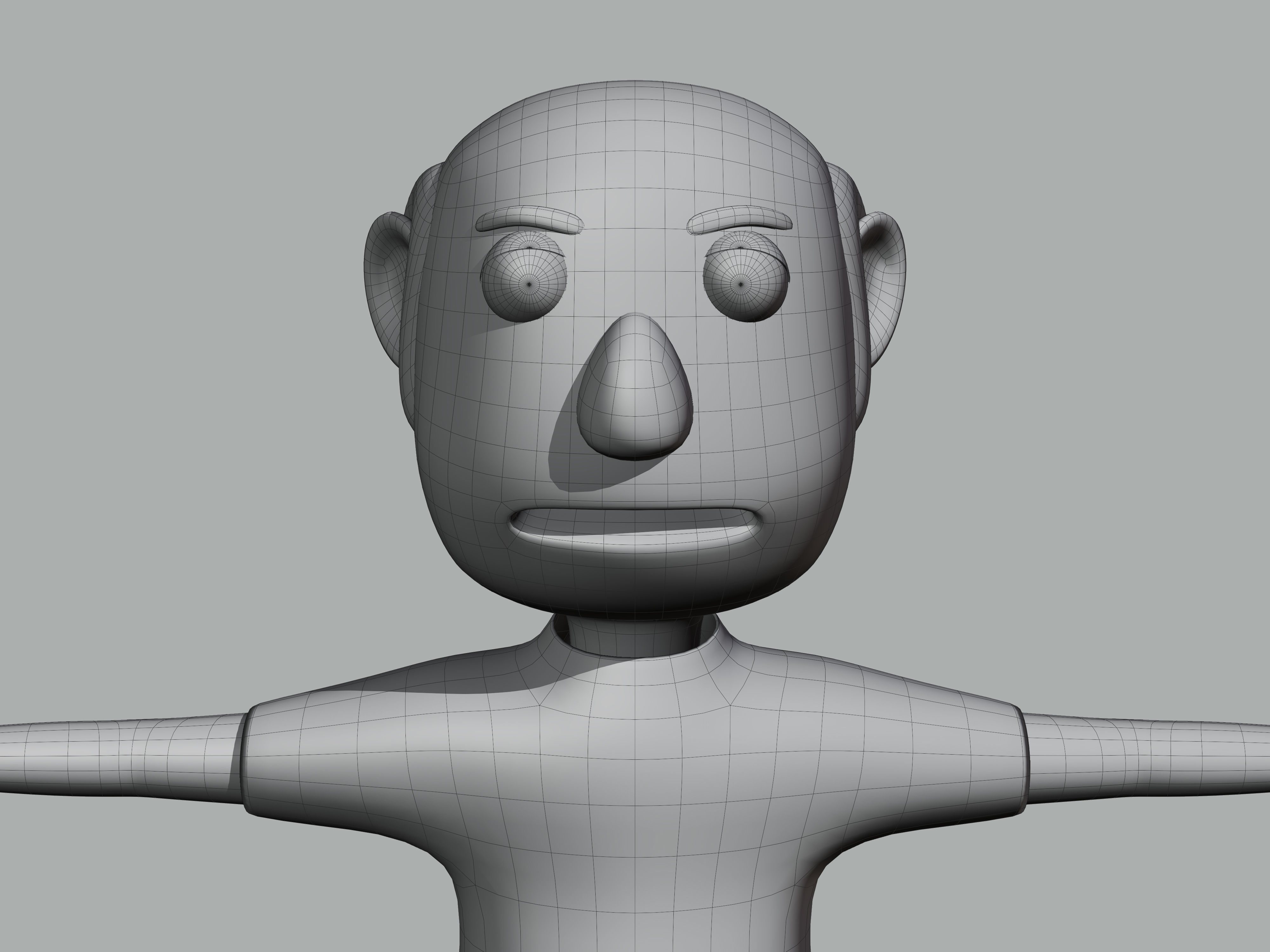The big head old man Low-poly character 3D model_9