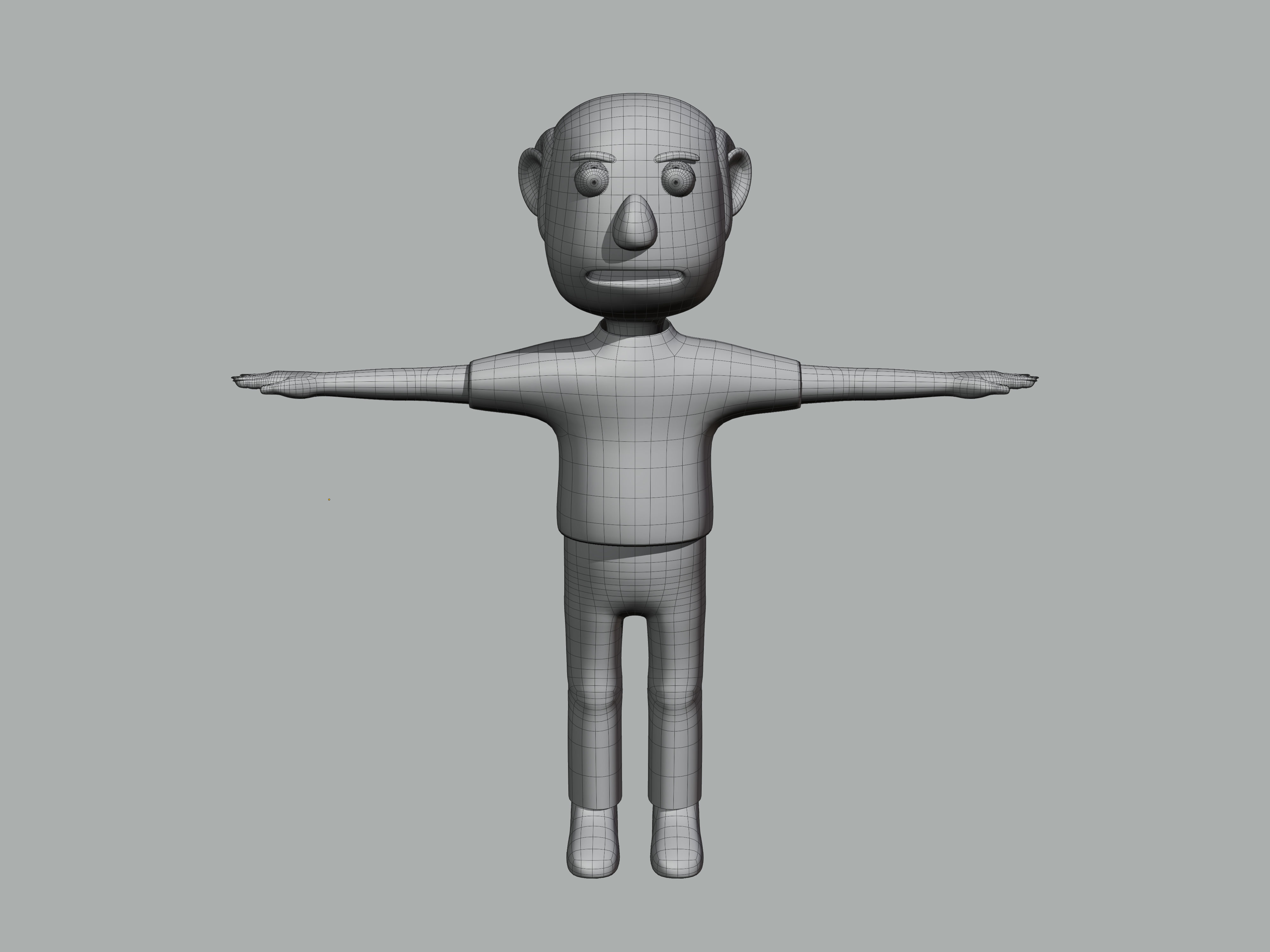 The big head old man Low-poly character 3D model_1