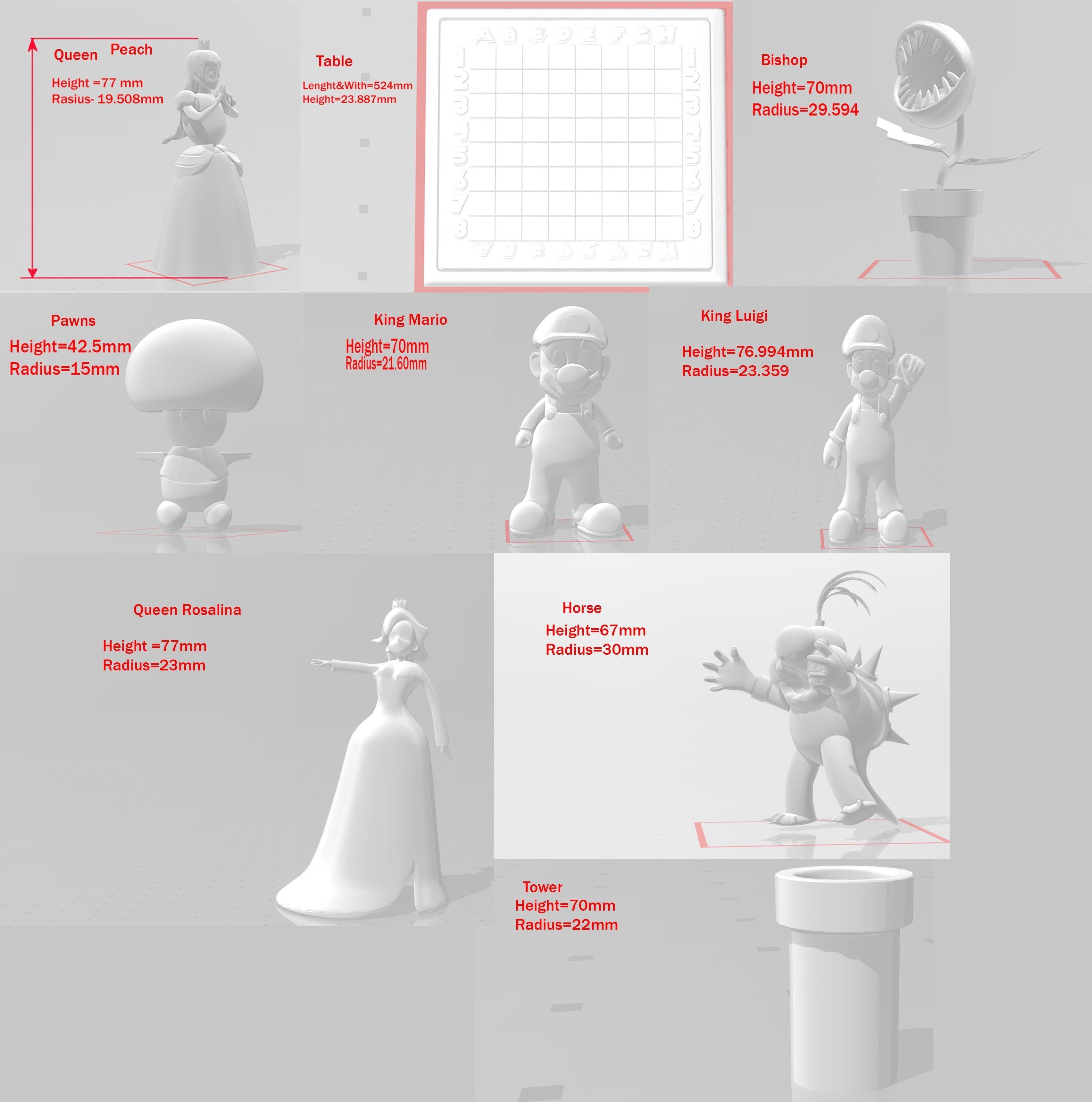 Mario Chess Set 3D print model_3