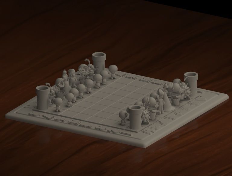 Mario Chess Set 3D print model_2