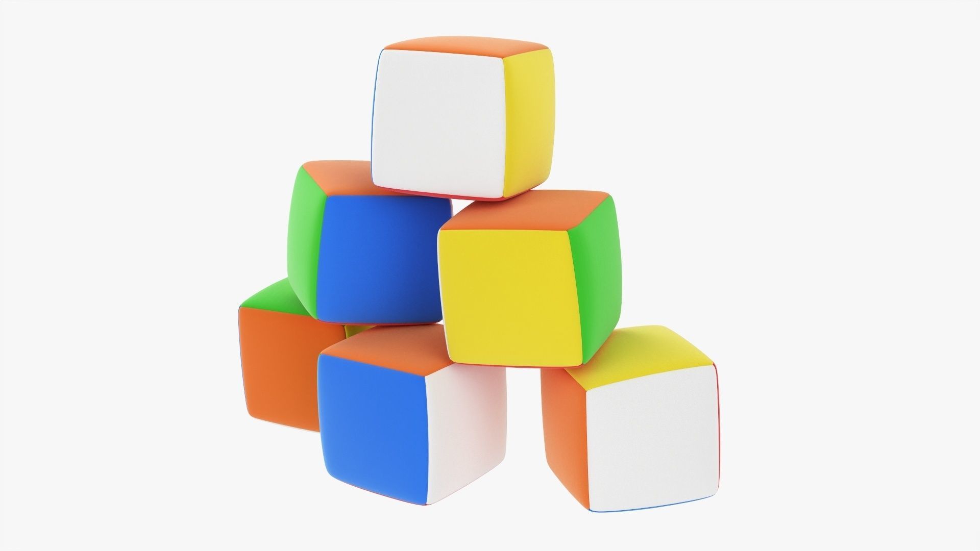 Soft baby cubes  3D model_1