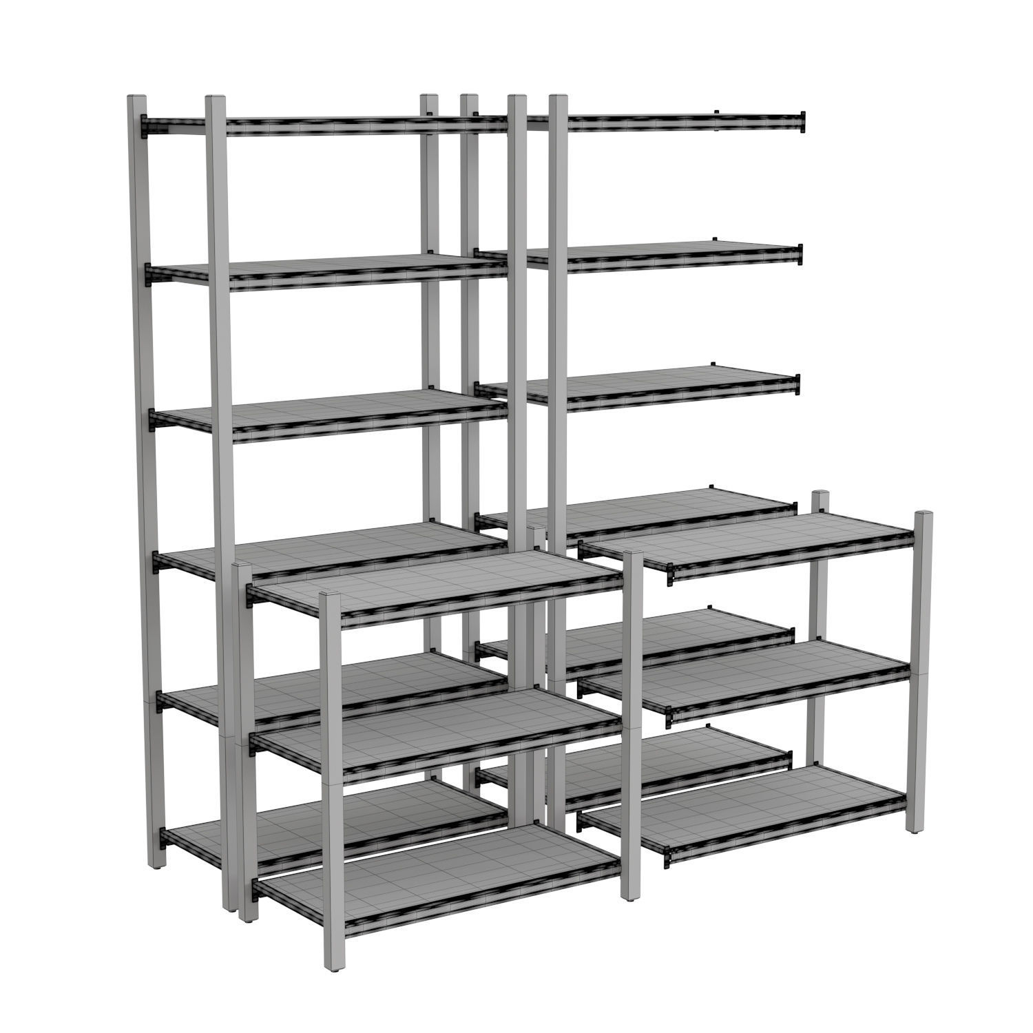Work Bookcase 3D model_4