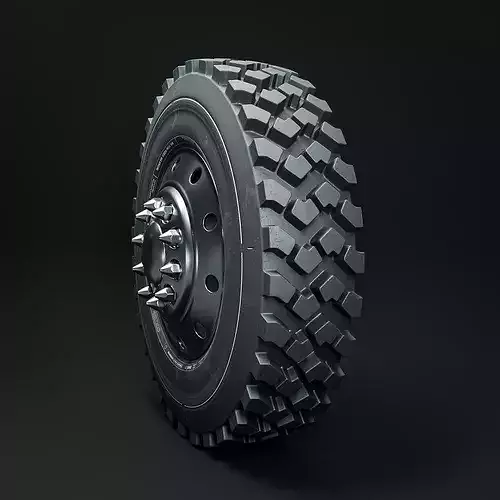 Marmon Terrain Tire and Rim 3D model 4