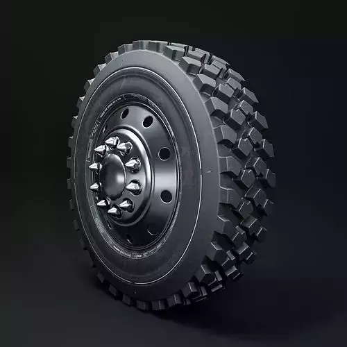 Marmon Terrain Tire and Rim 3D model 3