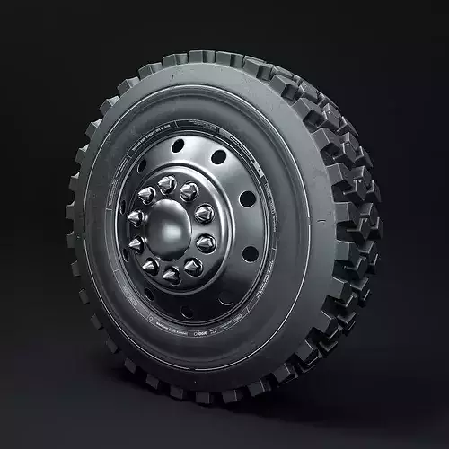 Marmon Terrain Tire and Rim 3D model 2