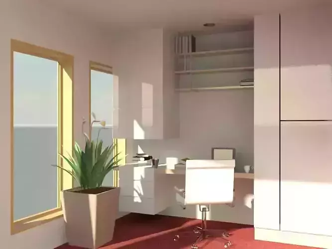 home office or a small office interior 3D model