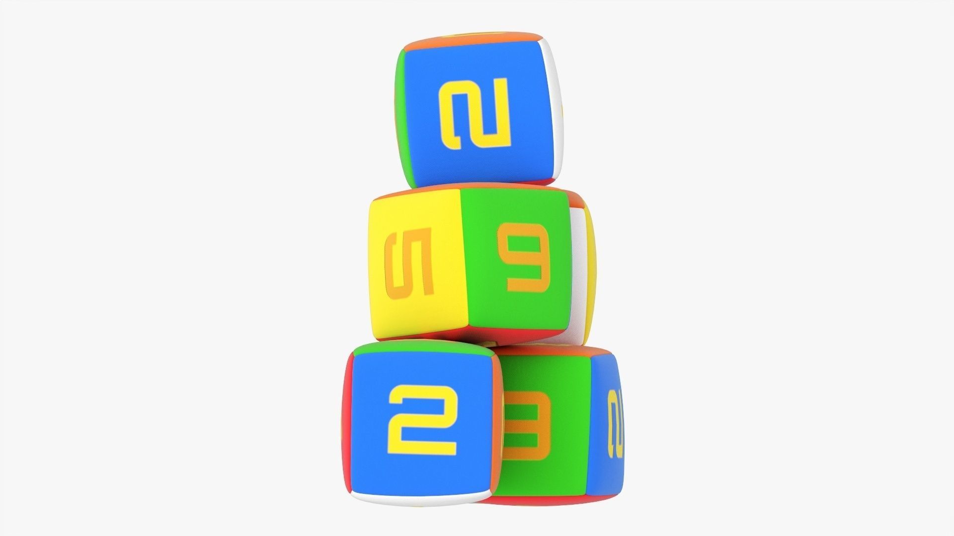  Soft baby cubes with numbers 02 3D model_4