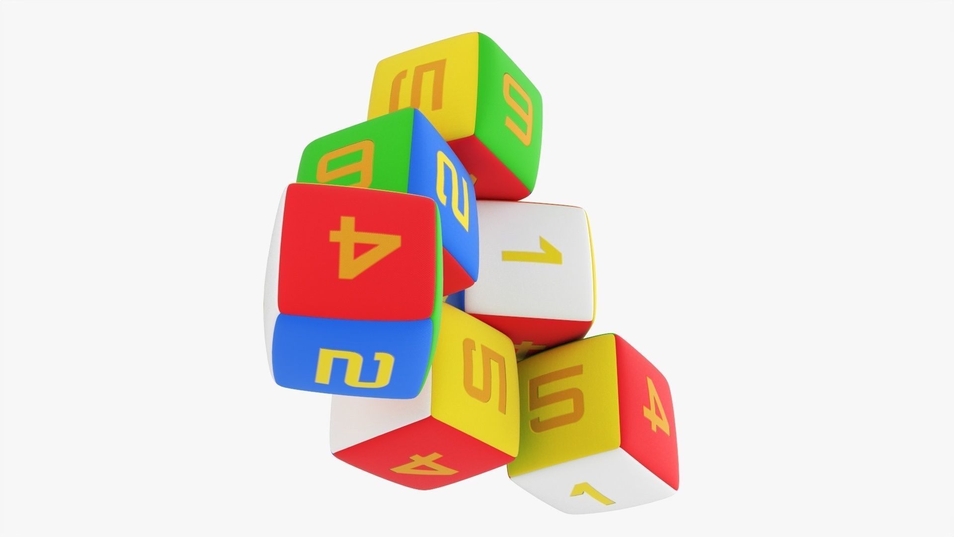  Soft baby cubes with numbers 02 3D model_2