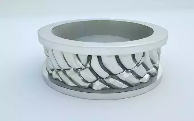 High poly segments ring design 3D model