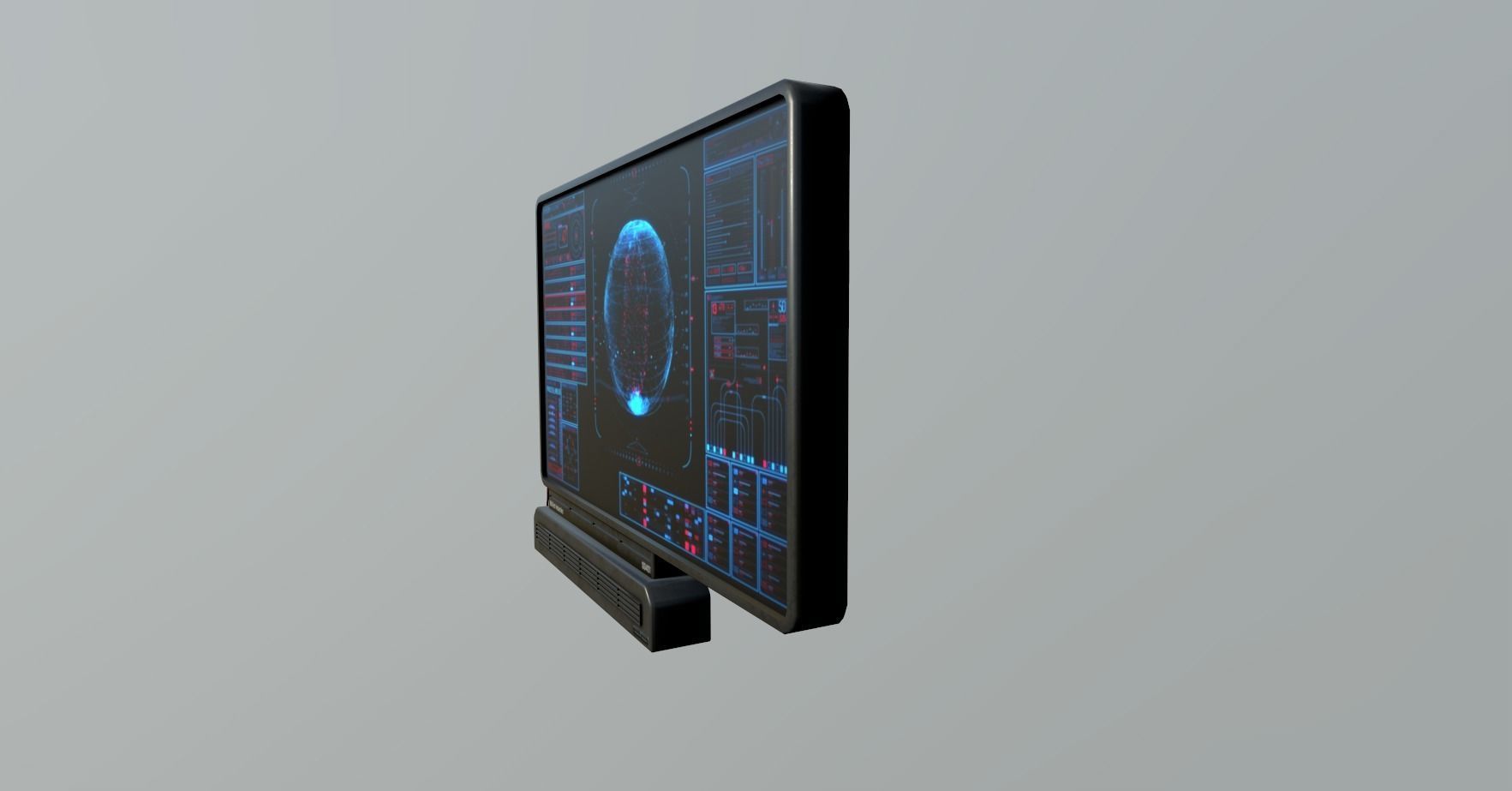 Sci-Fi Display Panel Low-poly 3D model_4