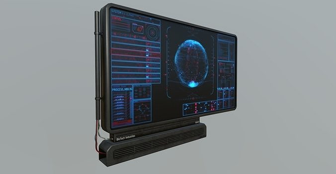 Sci-Fi Display Panel Low-poly 3D model