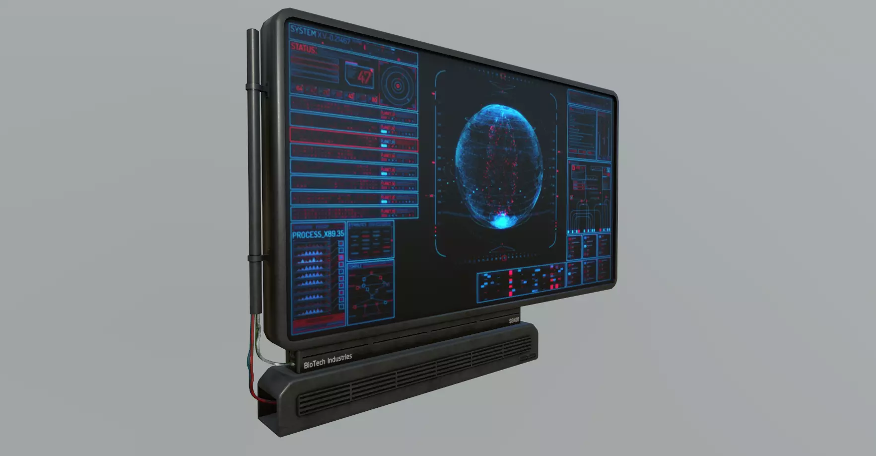 Sci-Fi Display Panel Low-poly 3D model_0