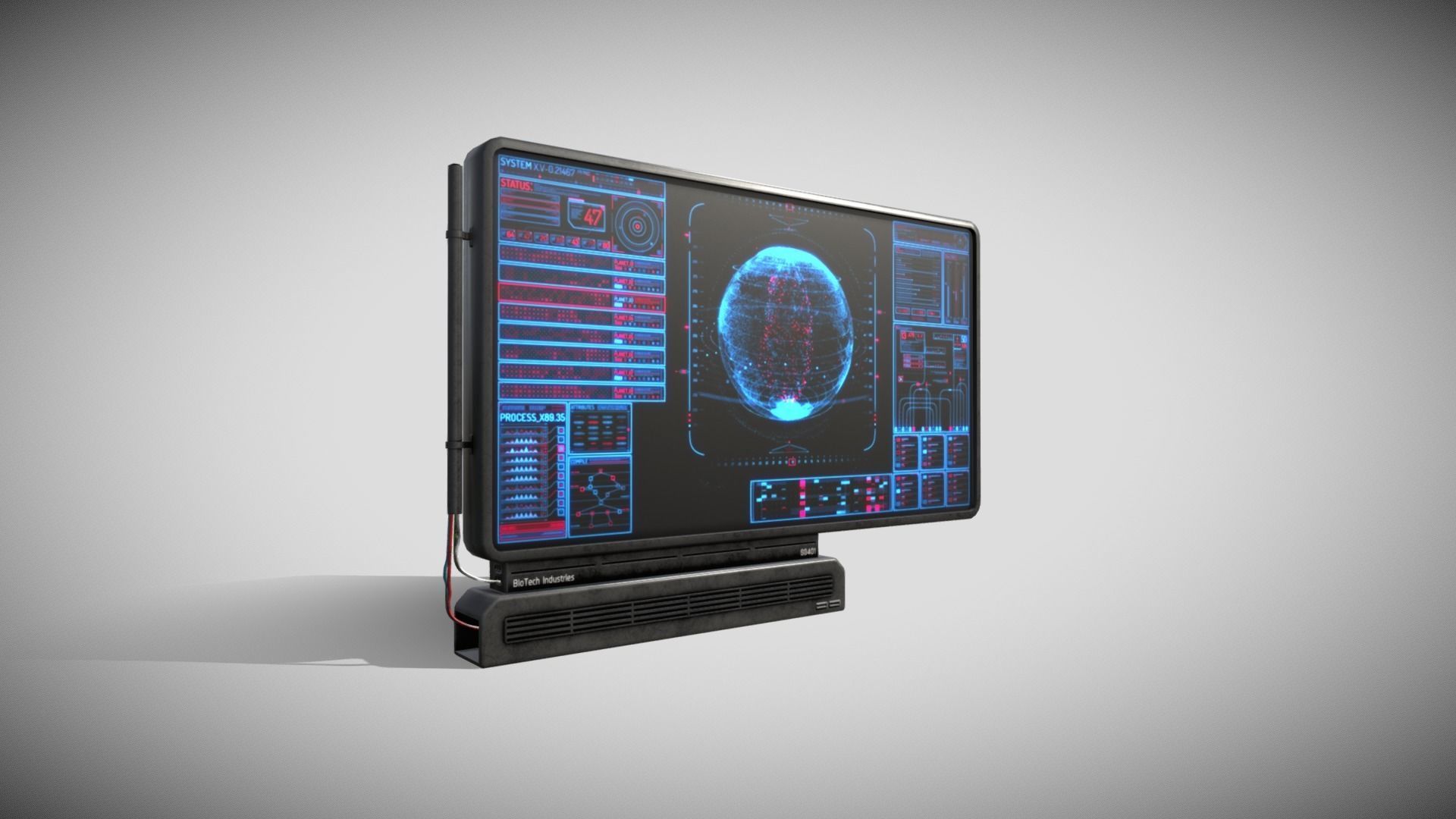 Sci-Fi Display Panel Low-poly 3D model_21