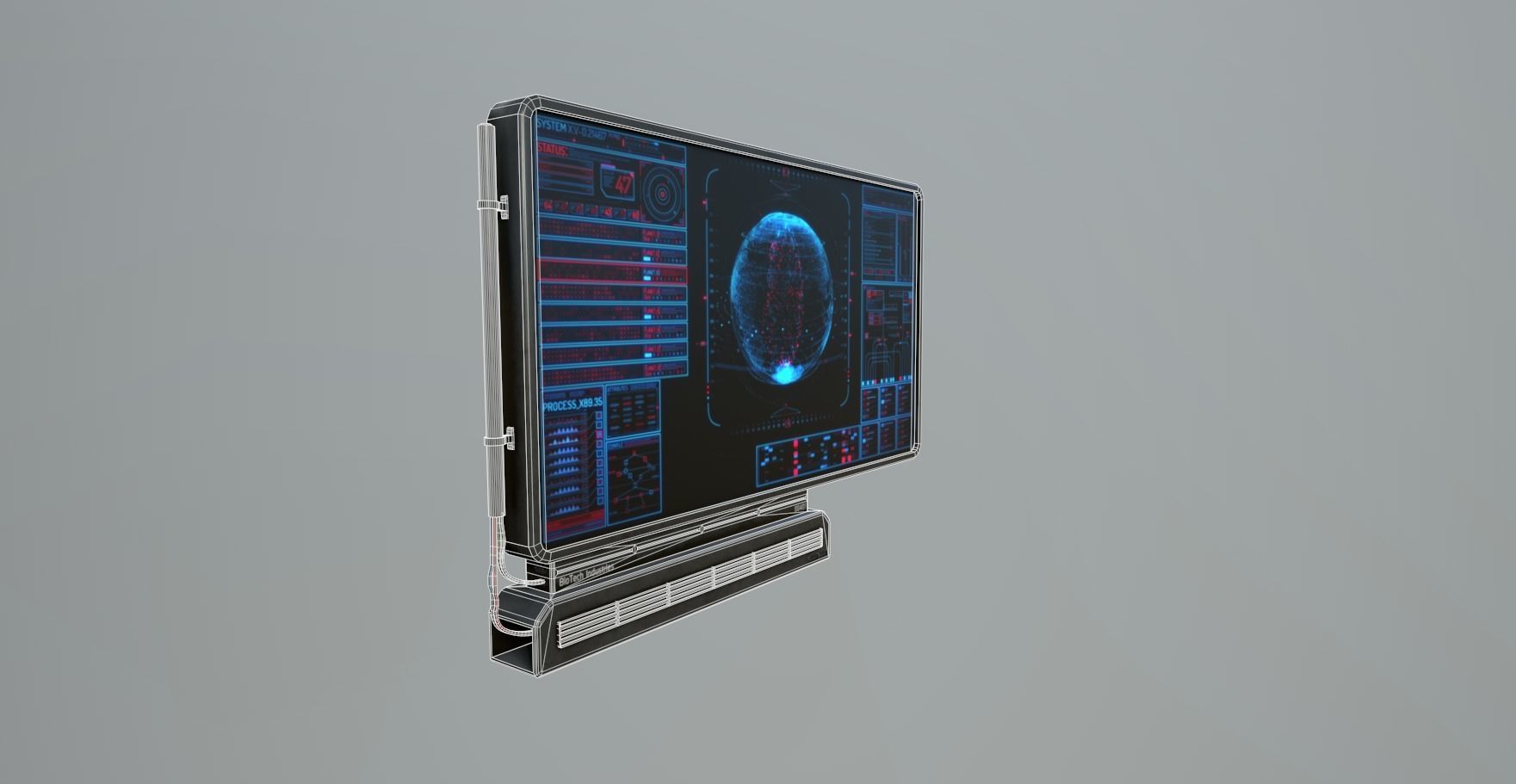 Sci-Fi Display Panel Low-poly 3D model_1