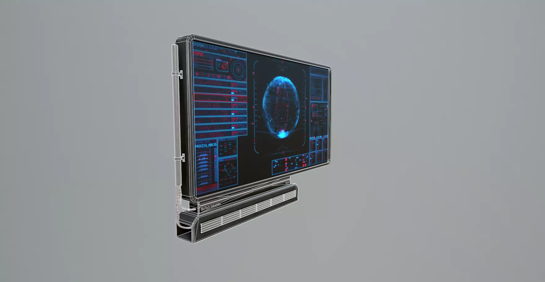 Sci-Fi Display Panel Low-poly 3D model