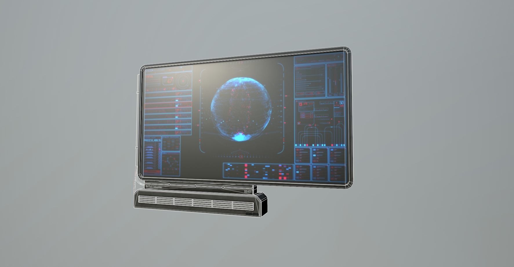 Sci-Fi Display Panel Low-poly 3D model_3