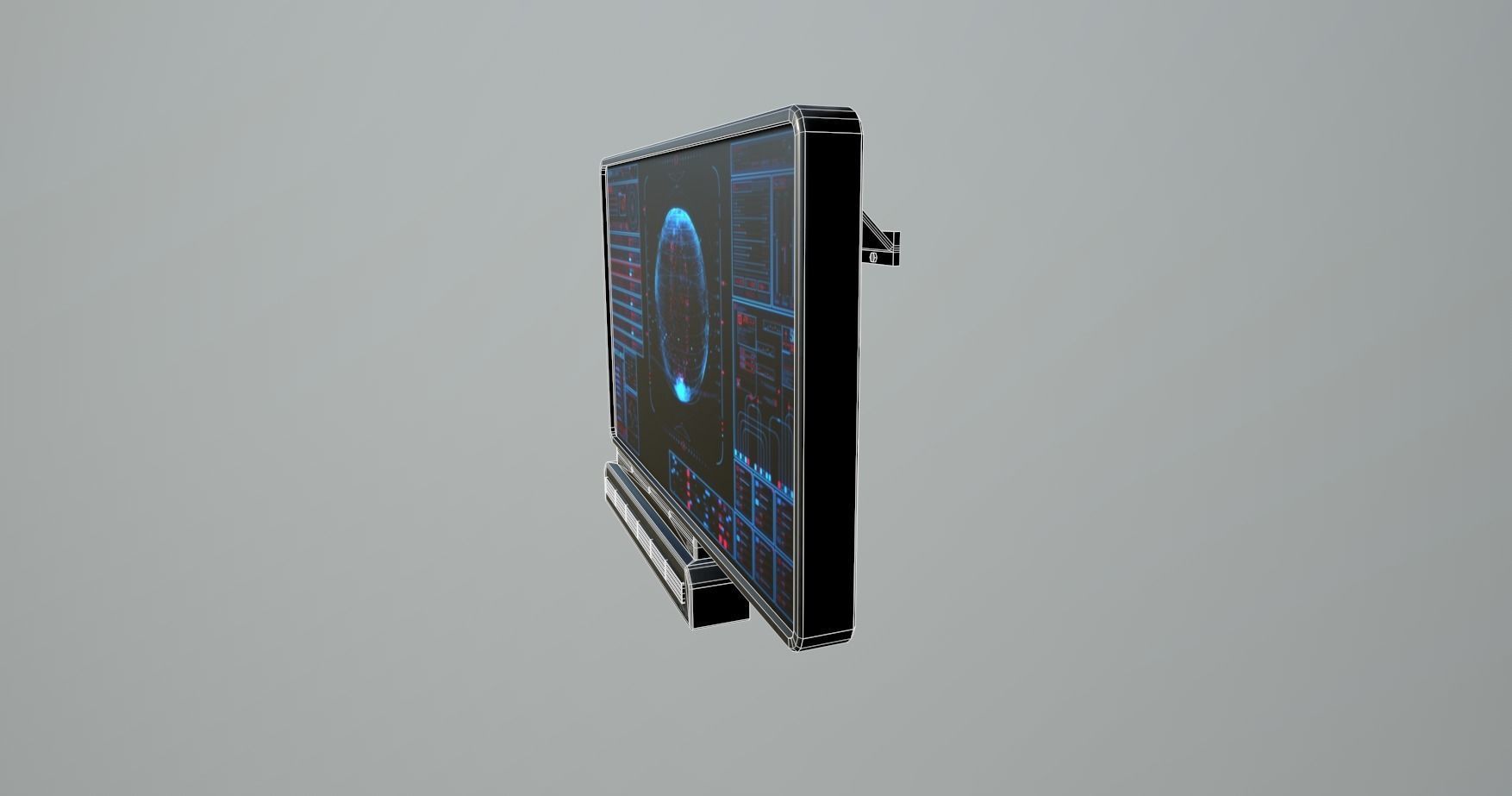Sci-Fi Display Panel Low-poly 3D model_5