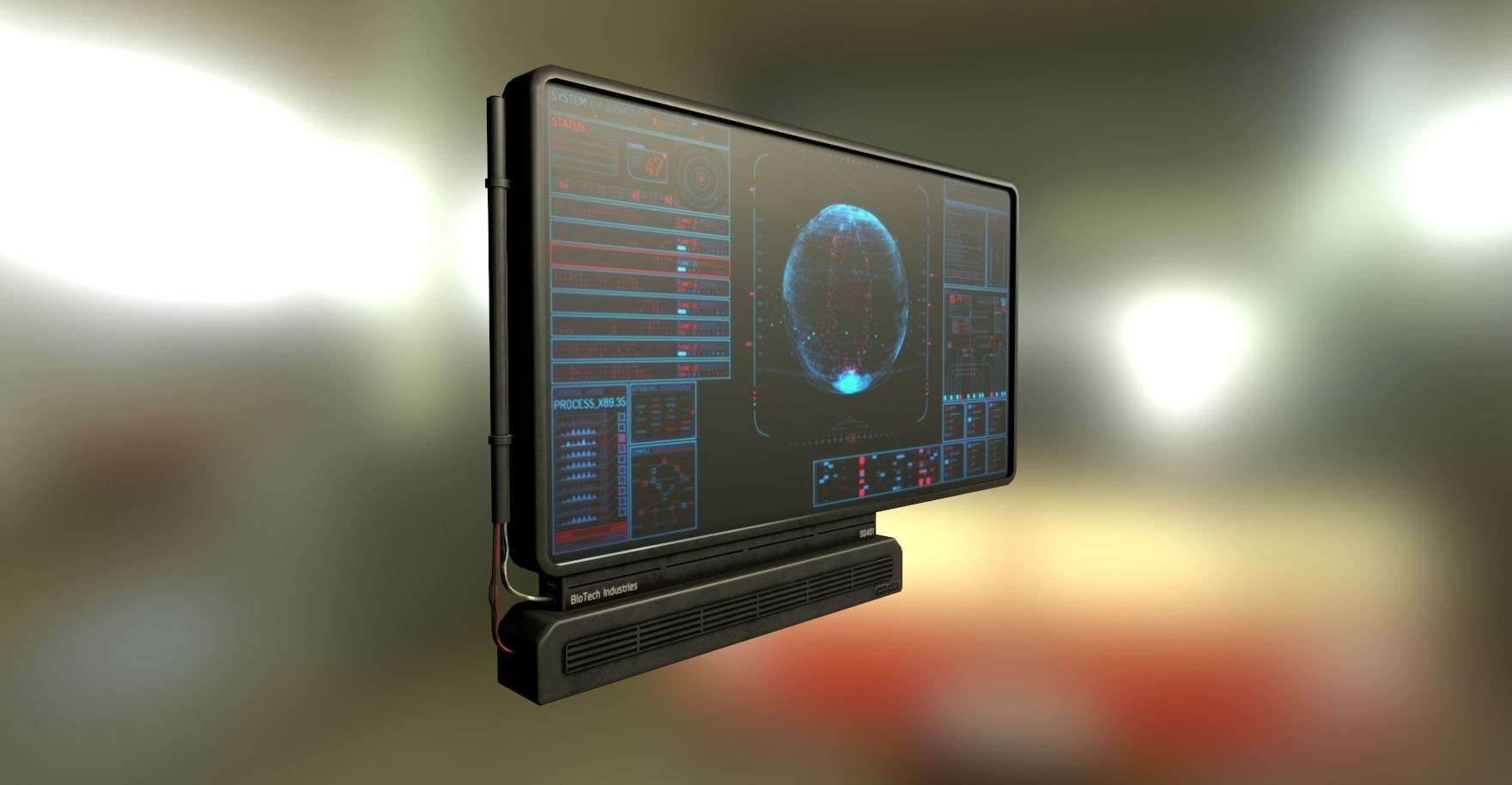 Sci-Fi Display Panel Low-poly 3D model_17
