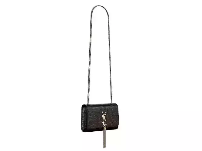 YSL Saint Laurent Kate Small Bag Black Crocodile Low-poly 3D model
