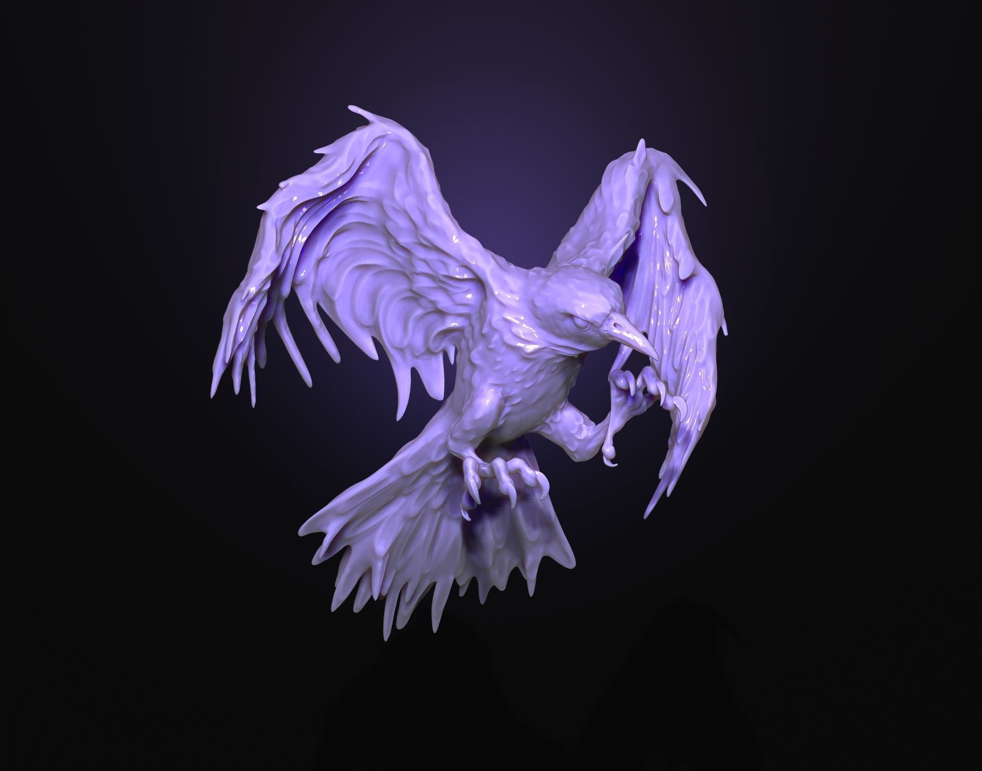 Raven printready 3D print model_5
