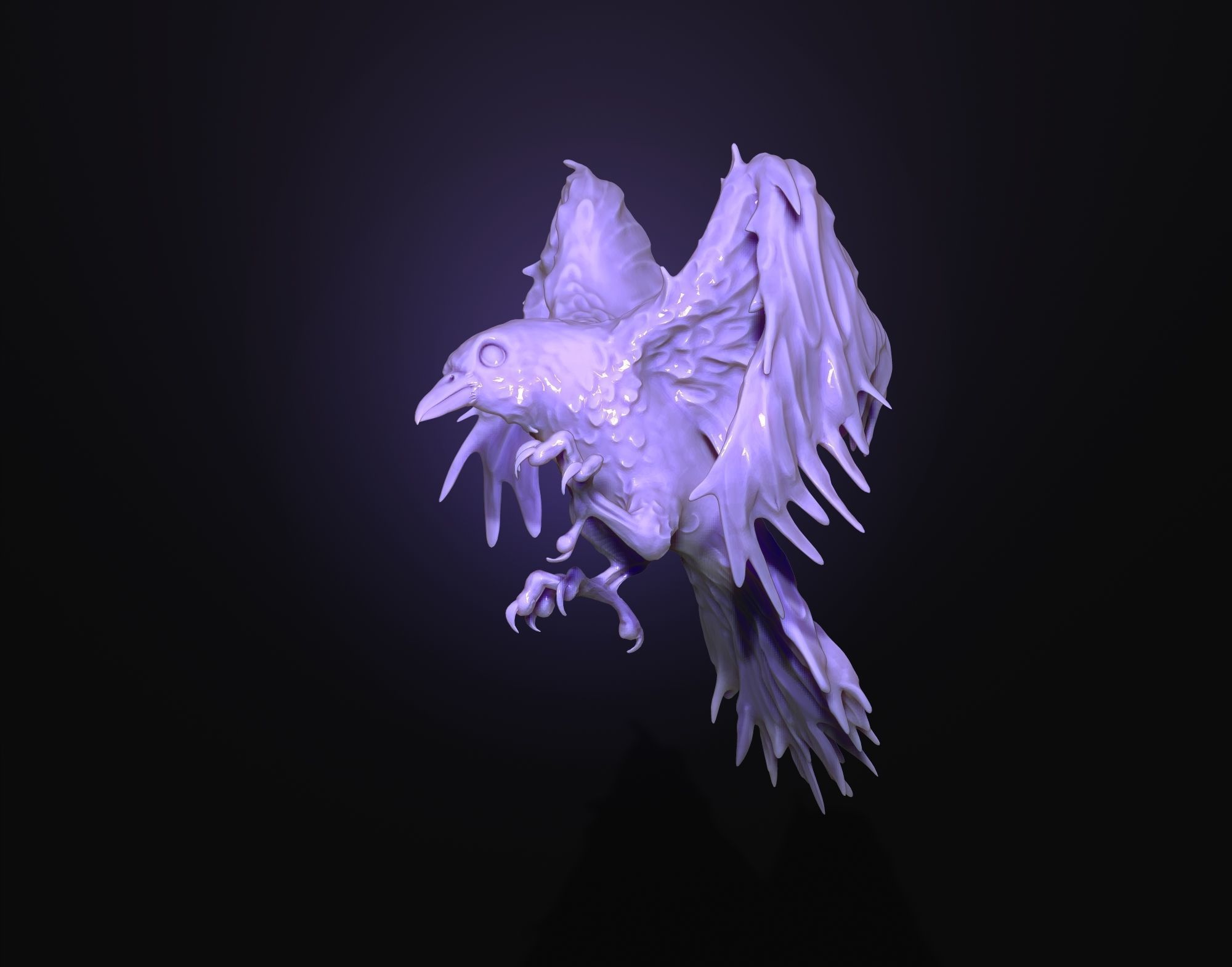 Raven printready 3D print model_9