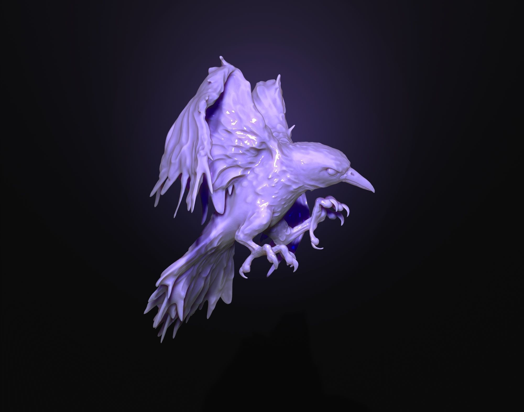 Raven printready 3D print model_4