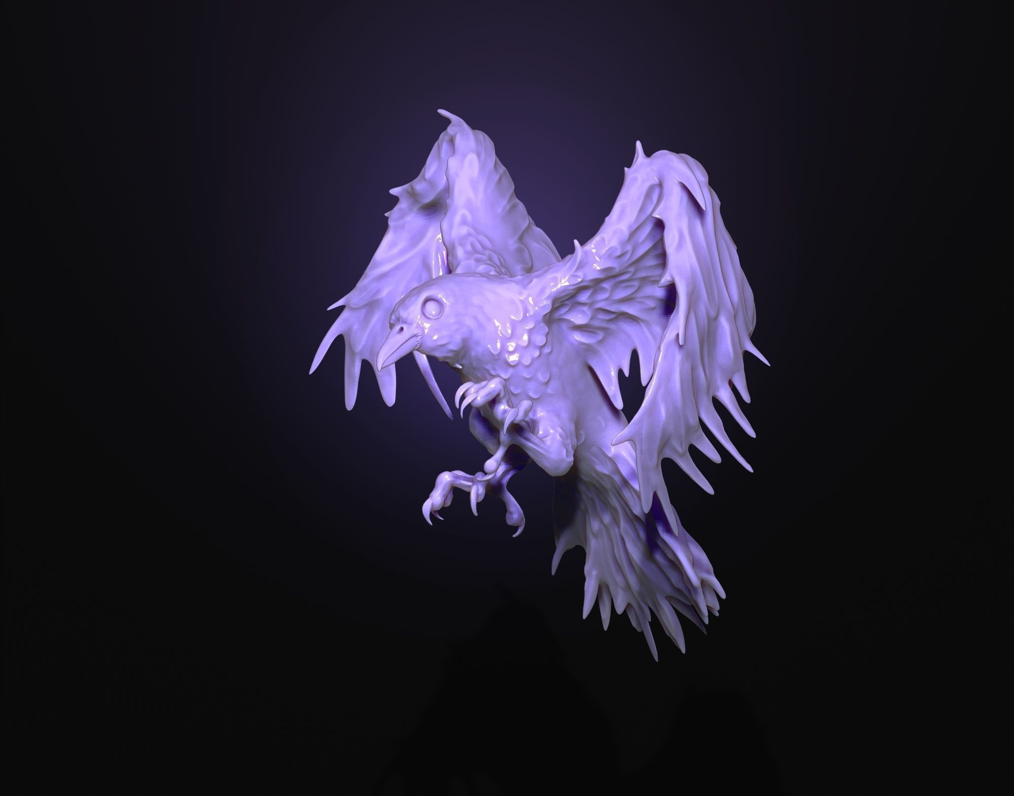 Raven printready 3D print model_8