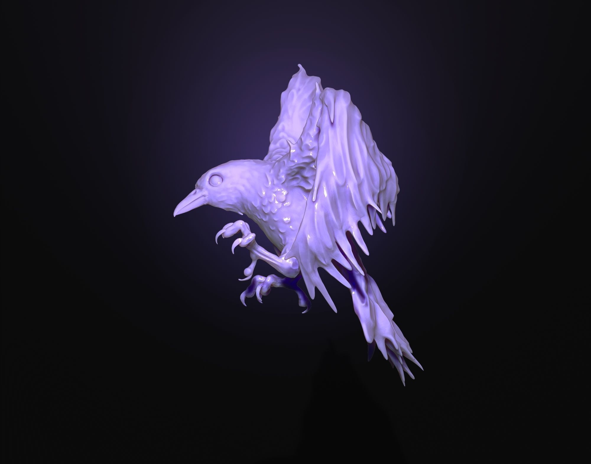 Raven printready 3D print model_10