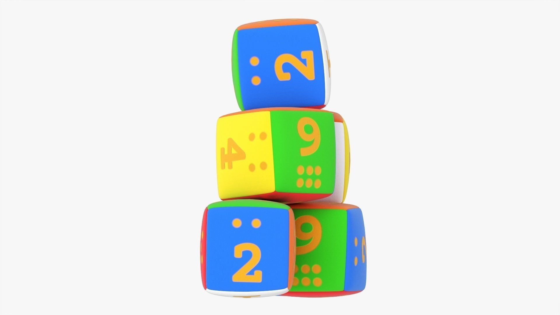 Soft baby cubes with numbers 03 3D model_4