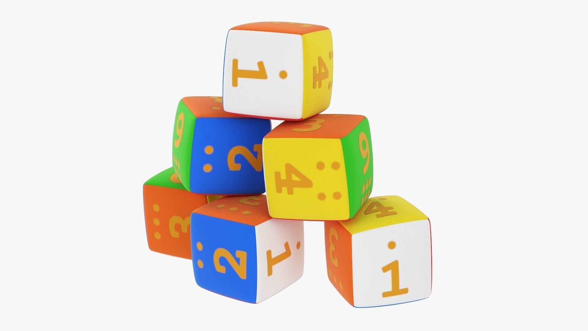 Soft baby cubes with numbers 03 3D model_1