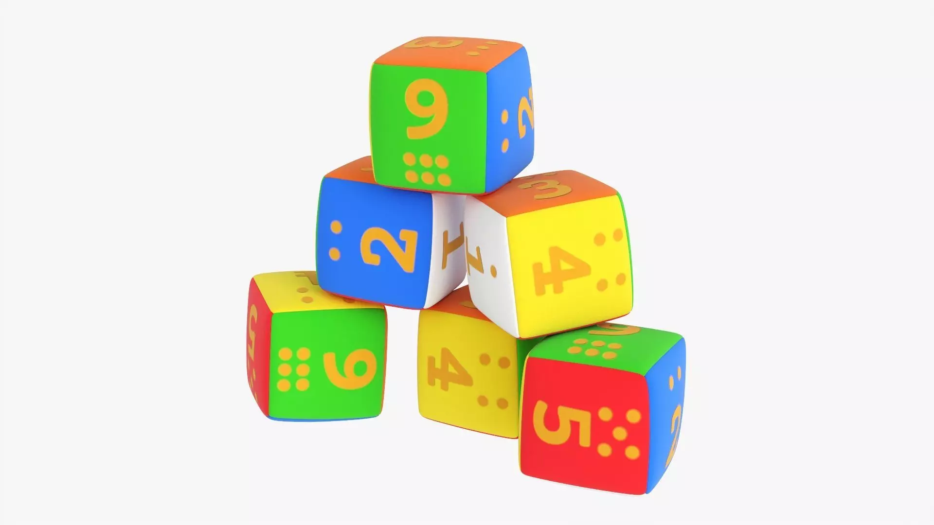 Soft baby cubes with numbers 03 3D model_0