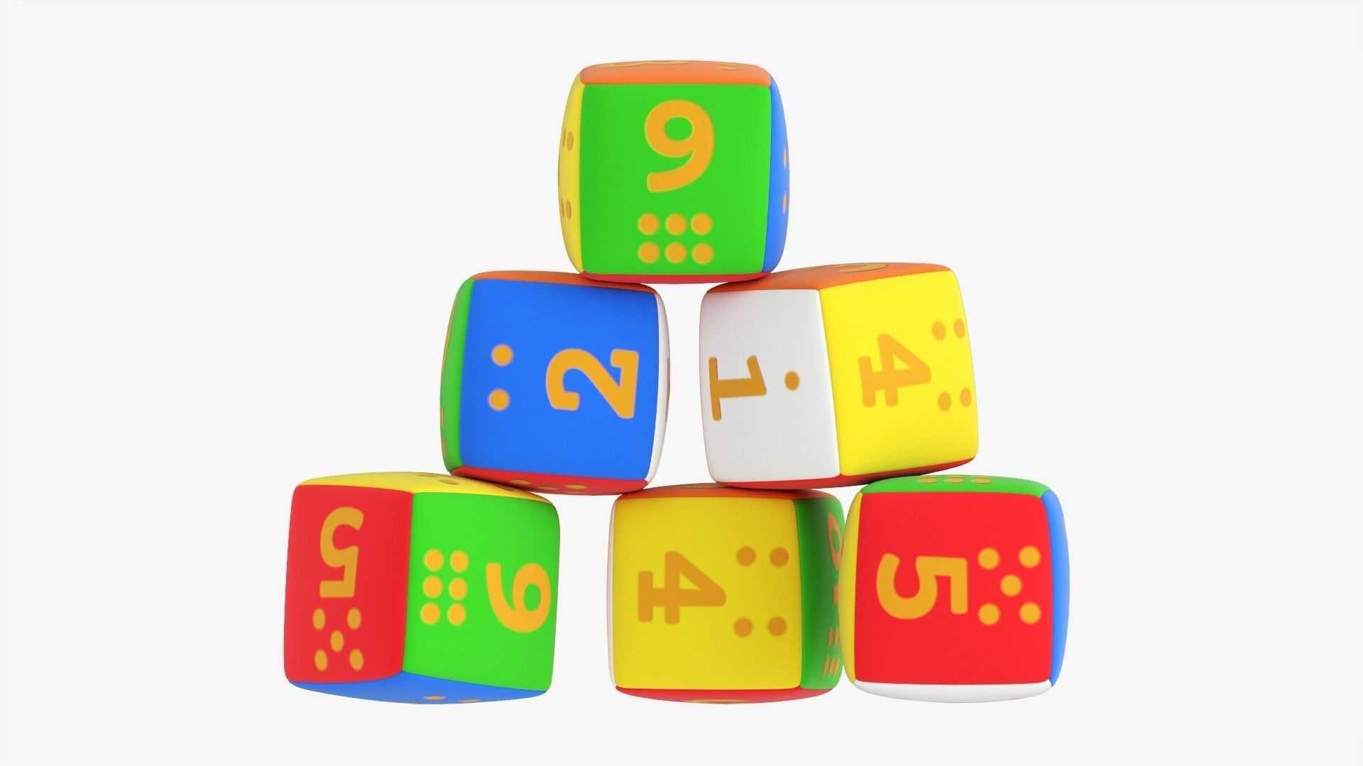 Soft baby cubes with numbers 03 3D model_3