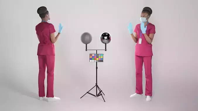 African nurse ready for surgery 287 Low-poly 3D model