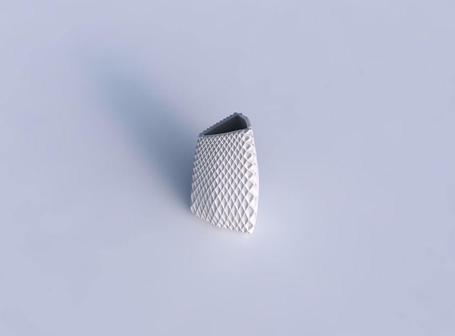 Vase tipped triangle with grid piramides 2 3D print model_1