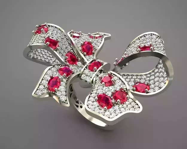 Ruby Bow Ring 3D print model